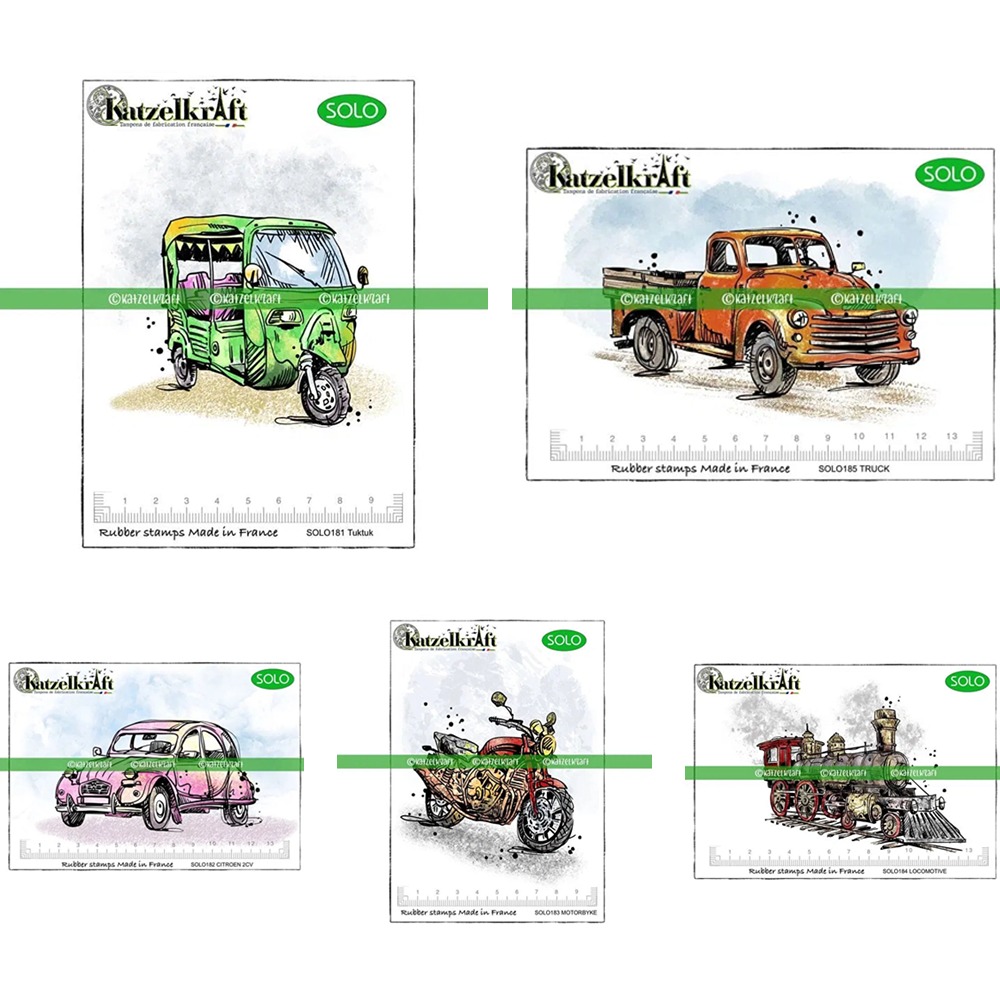 Clear Silicone Stamps For Card Making - Trains and Trucks Clear Silicone Stamps
