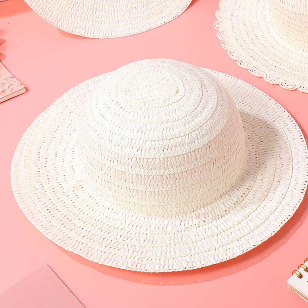 8Pcs DIY Kids Straw Hats White - Painting Supplies review and price