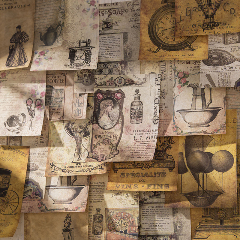 60 pcs Vintage Stickers+materi - Vintage Junk Journal Scrapbooking Paper review and price