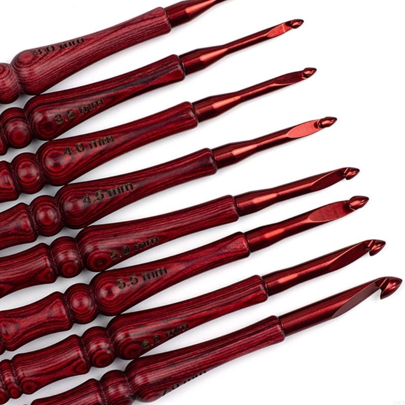 8Pcs Wooden Handle Crochet Hoo - Wooden Crochet Hooks Ergonomic Handle review and price