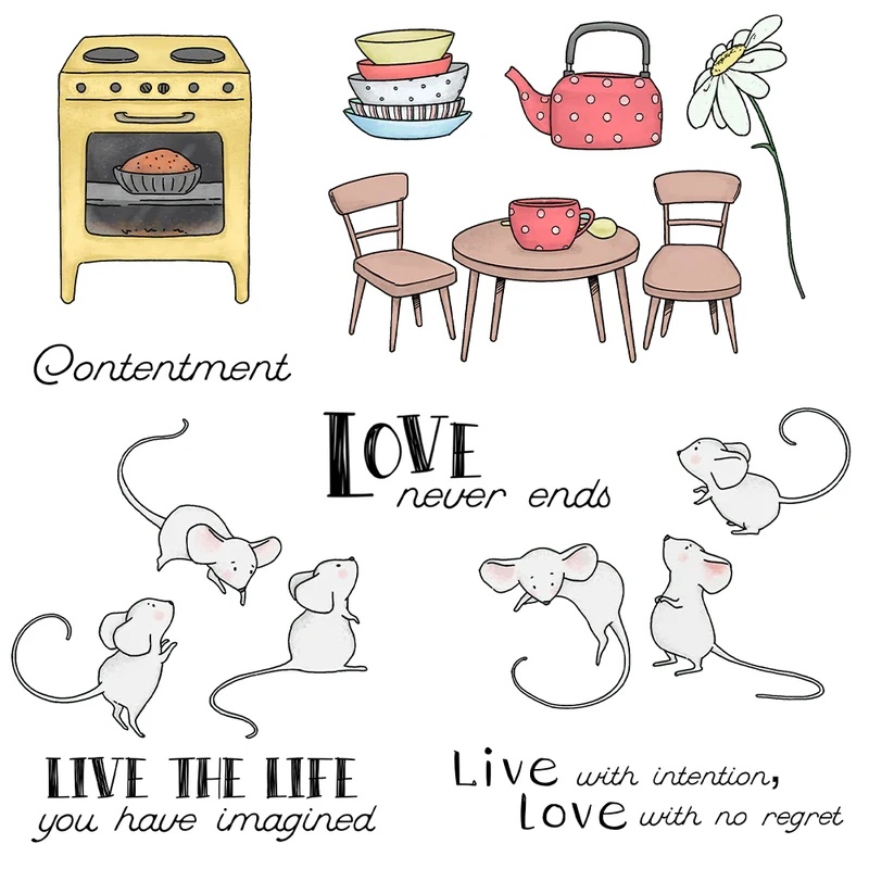 Suncraft Little Mouse & Kitche - Clear Silicone Stamps For Card Making review and price