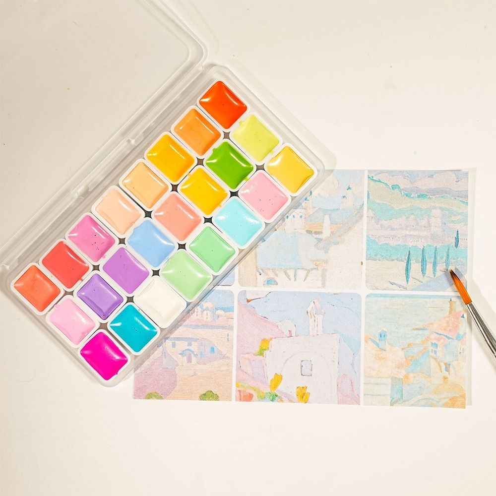 24 Colors Watercolors Paint Se - Watercolor Paint Set Solid Pigment review and price