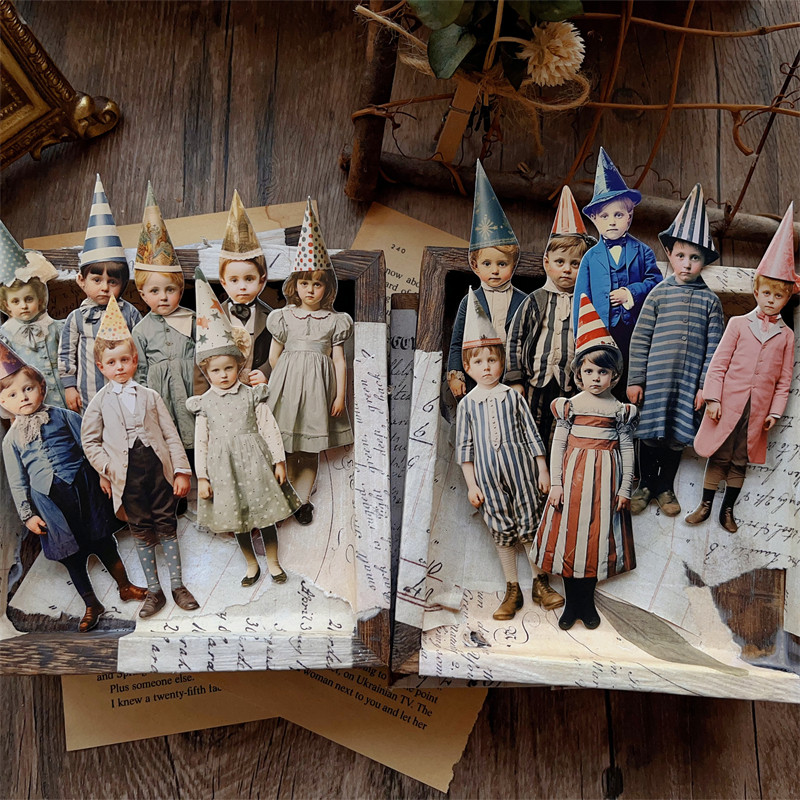 15Pcs Vintage Clown Party Chil - Vintage Junk Journal Scrapbooking Paper review and price