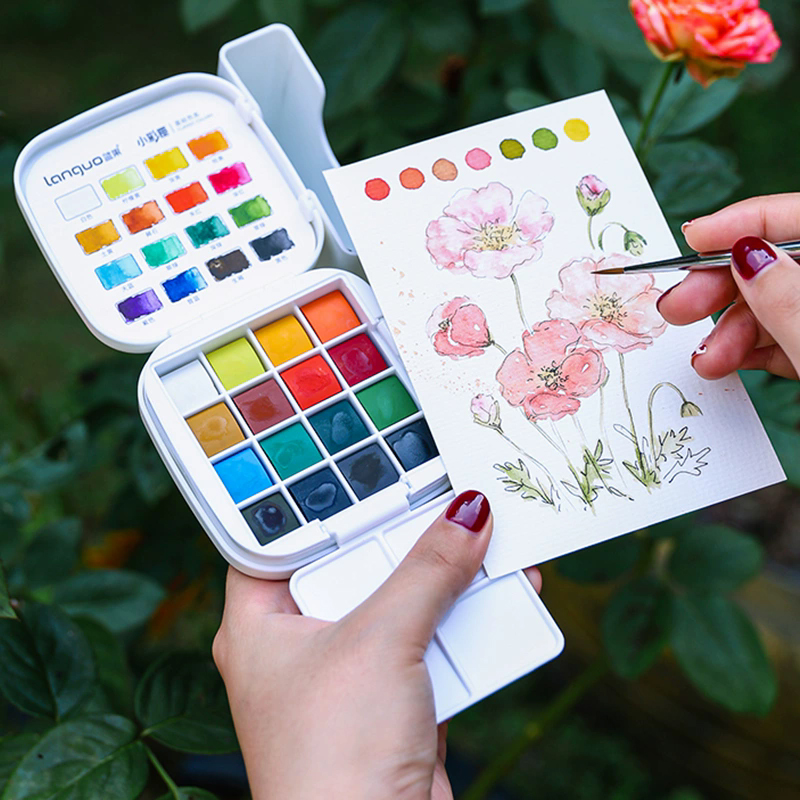 LANGUO 16Colors Watercolor Pai - Watercolor Paint Set Solid Pigment review and price