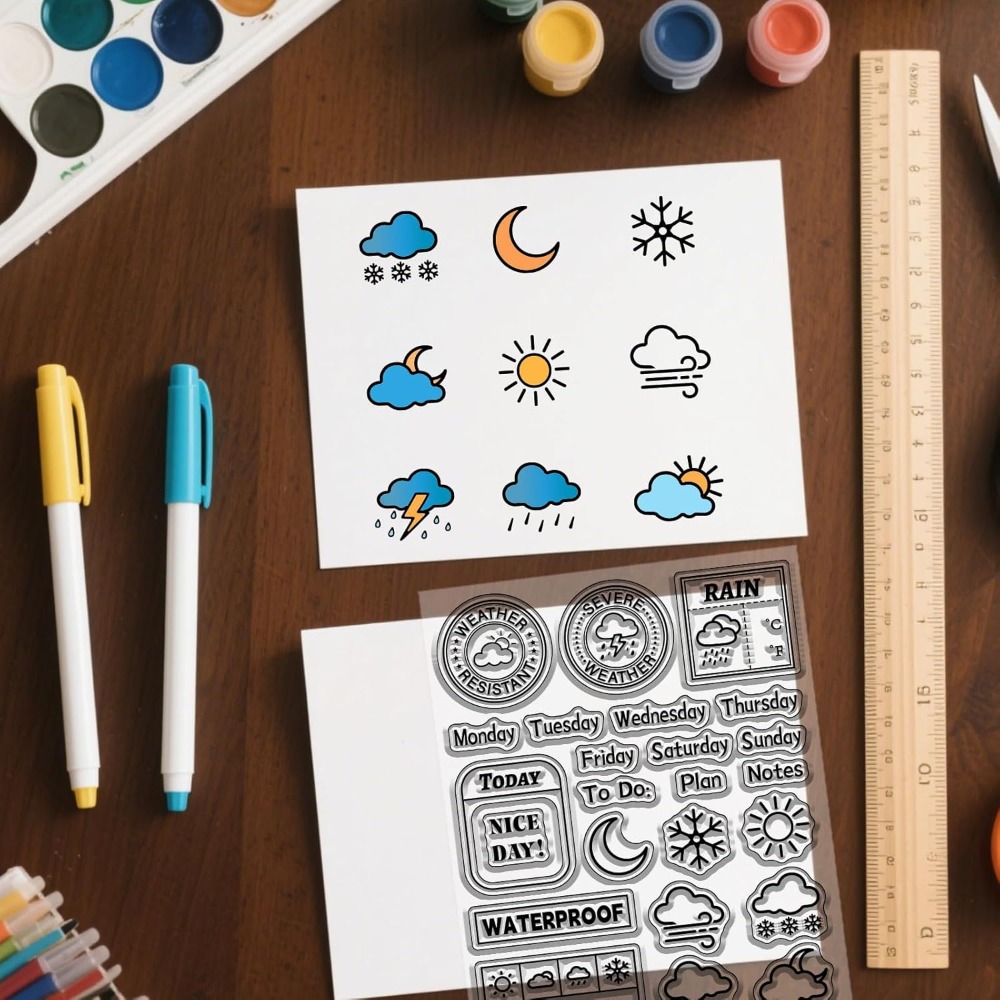 Weather Diary Clear Stamp for  - Clear Silicone Stamps For Card Making review and price