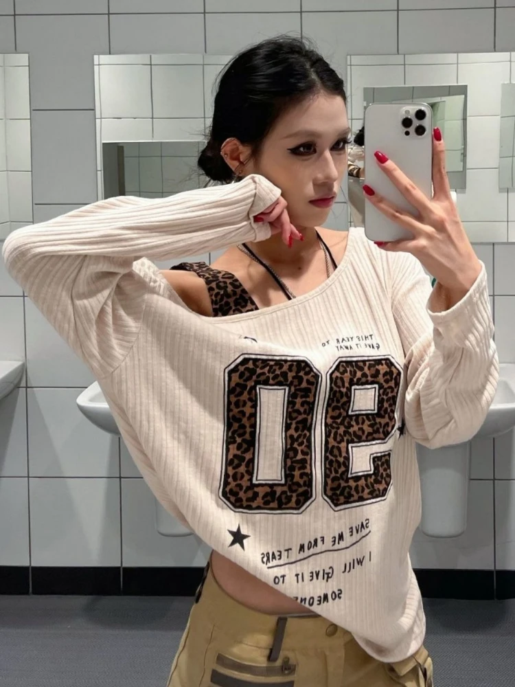 Y2K Patchwork Leopard Print T- - Embroidery review and price