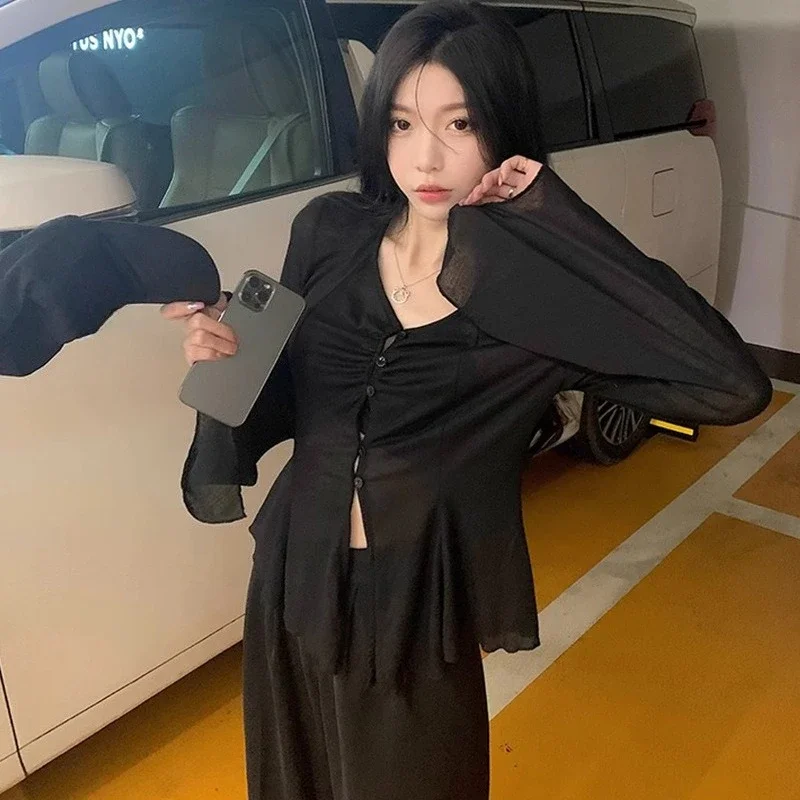 Sheer Flare Sleeve Blouse - Y2 - Embroidery review and price