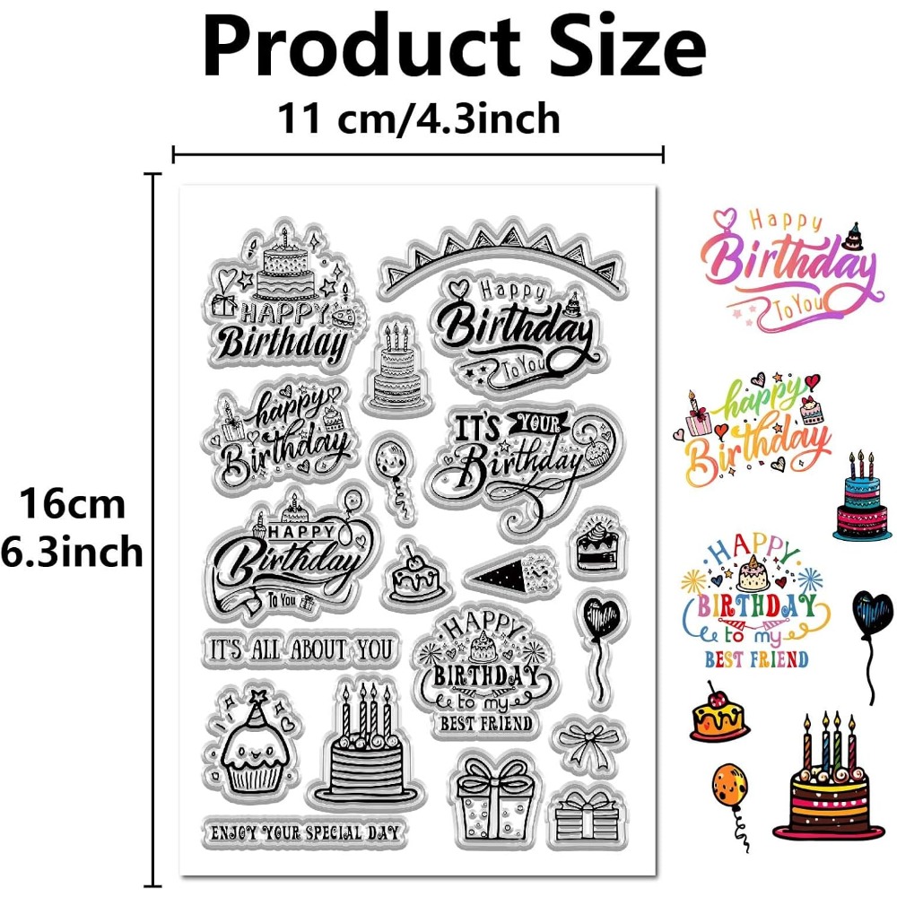 Happy Birthday Clear Stamps fo - Clear Silicone Stamps For Card Making review and price