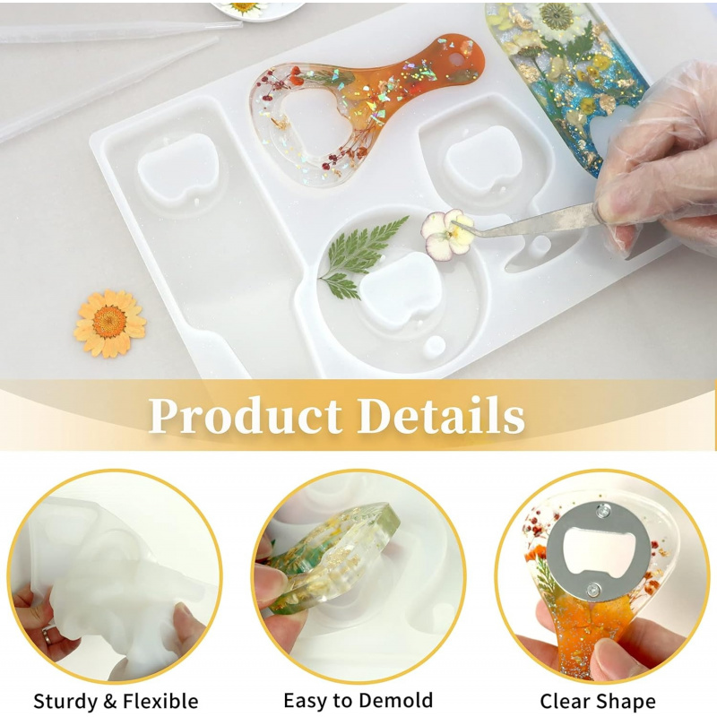 Bottle opener resin mold、Beer  - Silicone Epoxy Resin Molds Set review and price