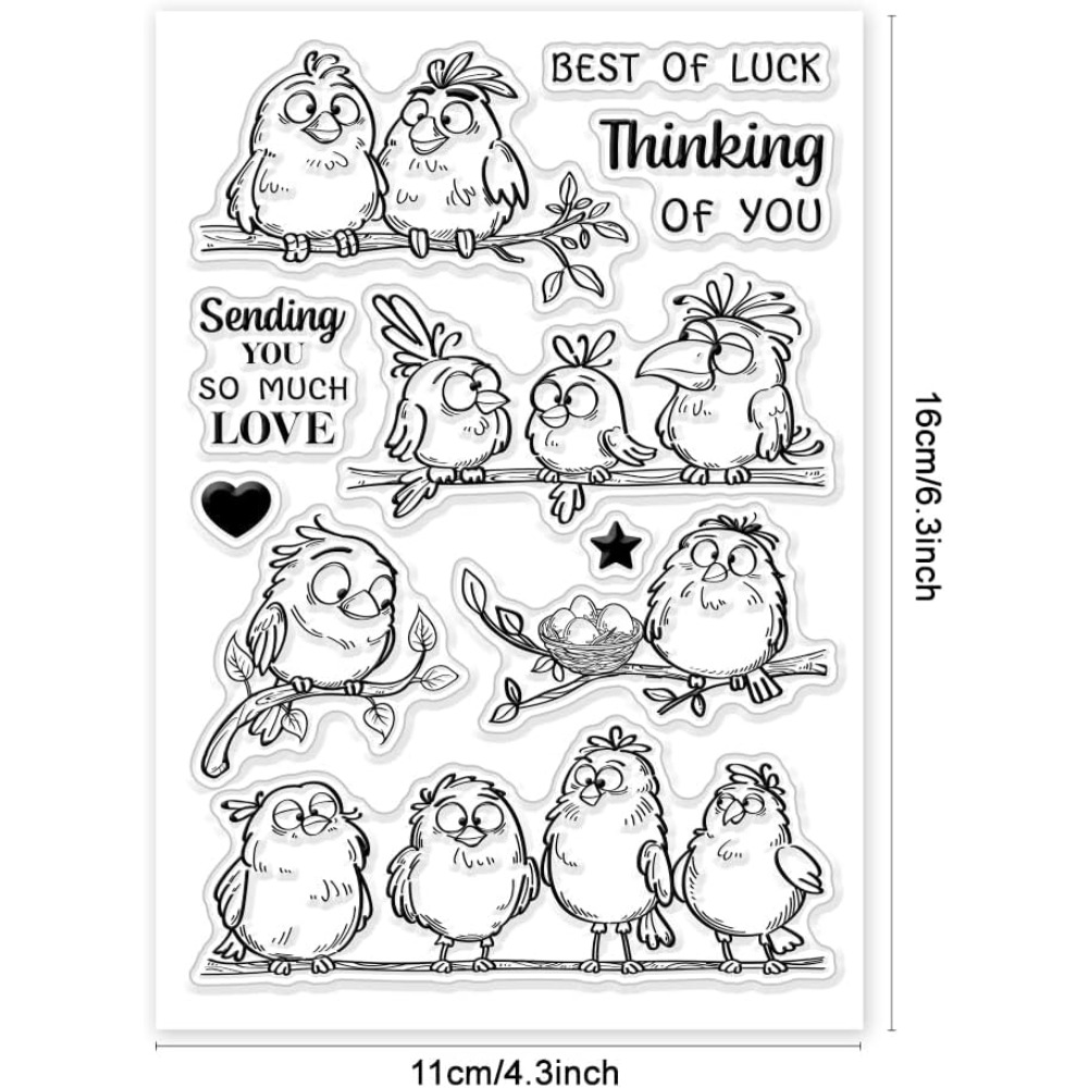 Funny Birds Branches Clear Sta - Clear Silicone Stamps For Card Making review and price