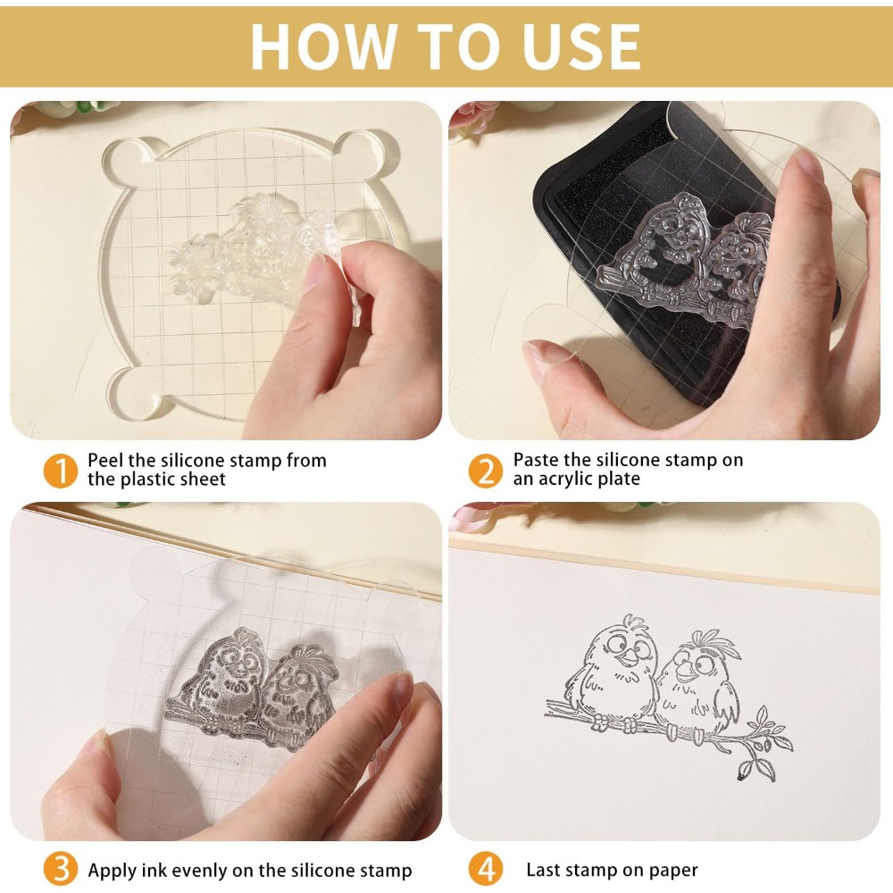 Funny Birds Branches Clear Sta - Clear Silicone Stamps For Card Making review and price