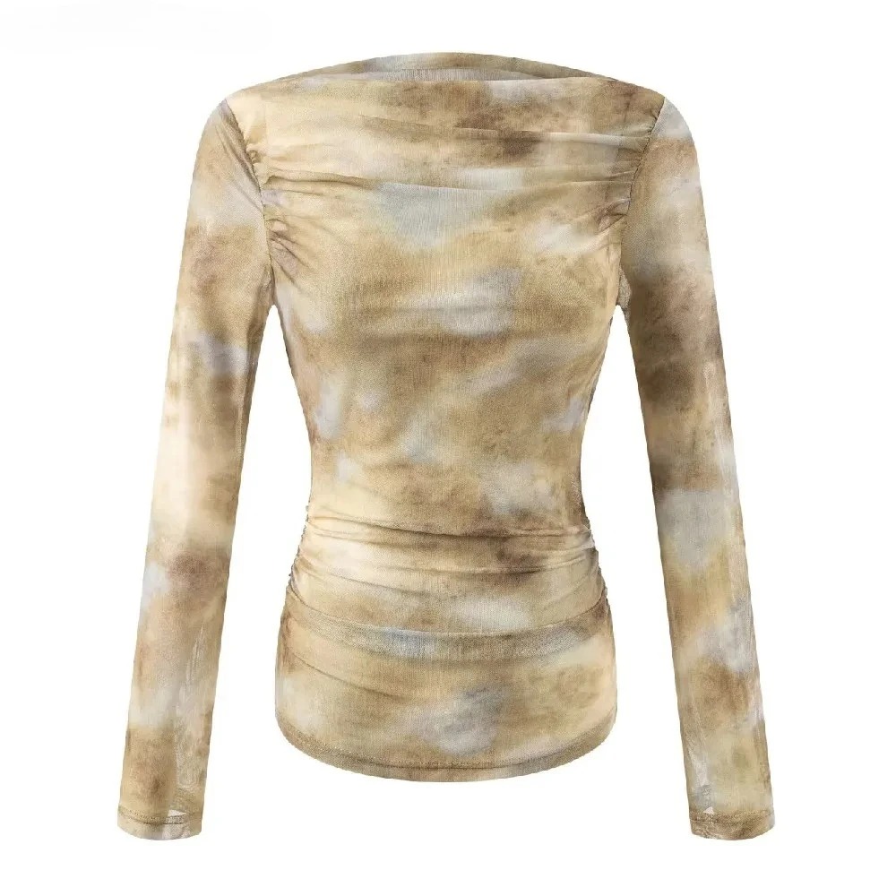 2025 Sexy Tie-Dye Print Ruched - Embroidery review and price