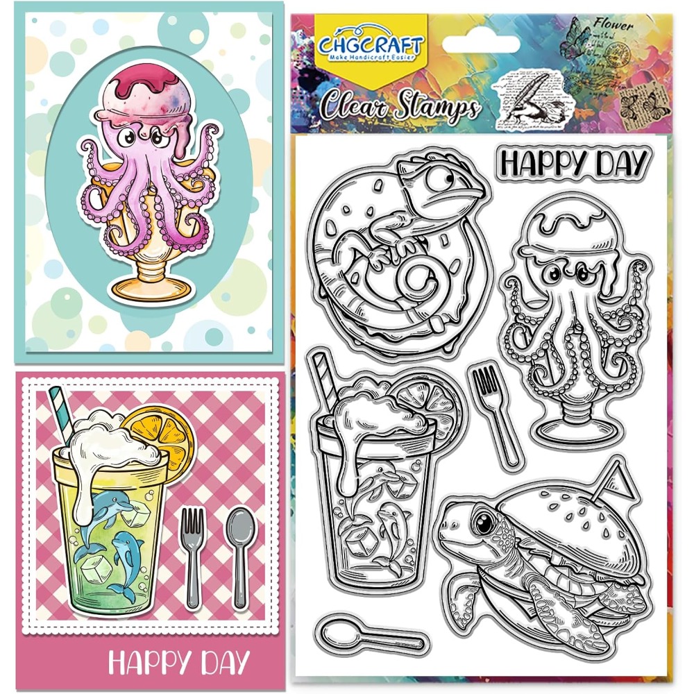 Marine Animal Clear Stamps Tur - Clear Silicone Stamps For Card Making review and price