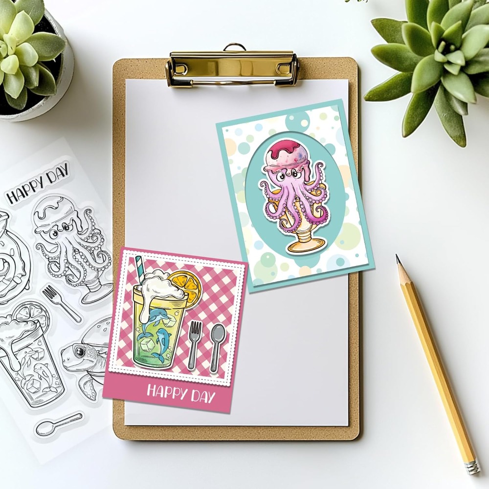 Marine Animal Clear Stamps Tur - Clear Silicone Stamps For Card Making review and price
