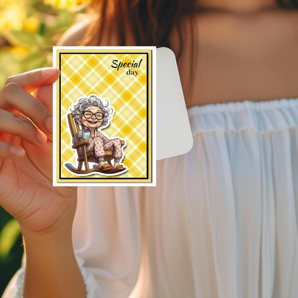 Smiling Old Lady Clear Stamps  - Clear Silicone Stamps For Card Making review and price