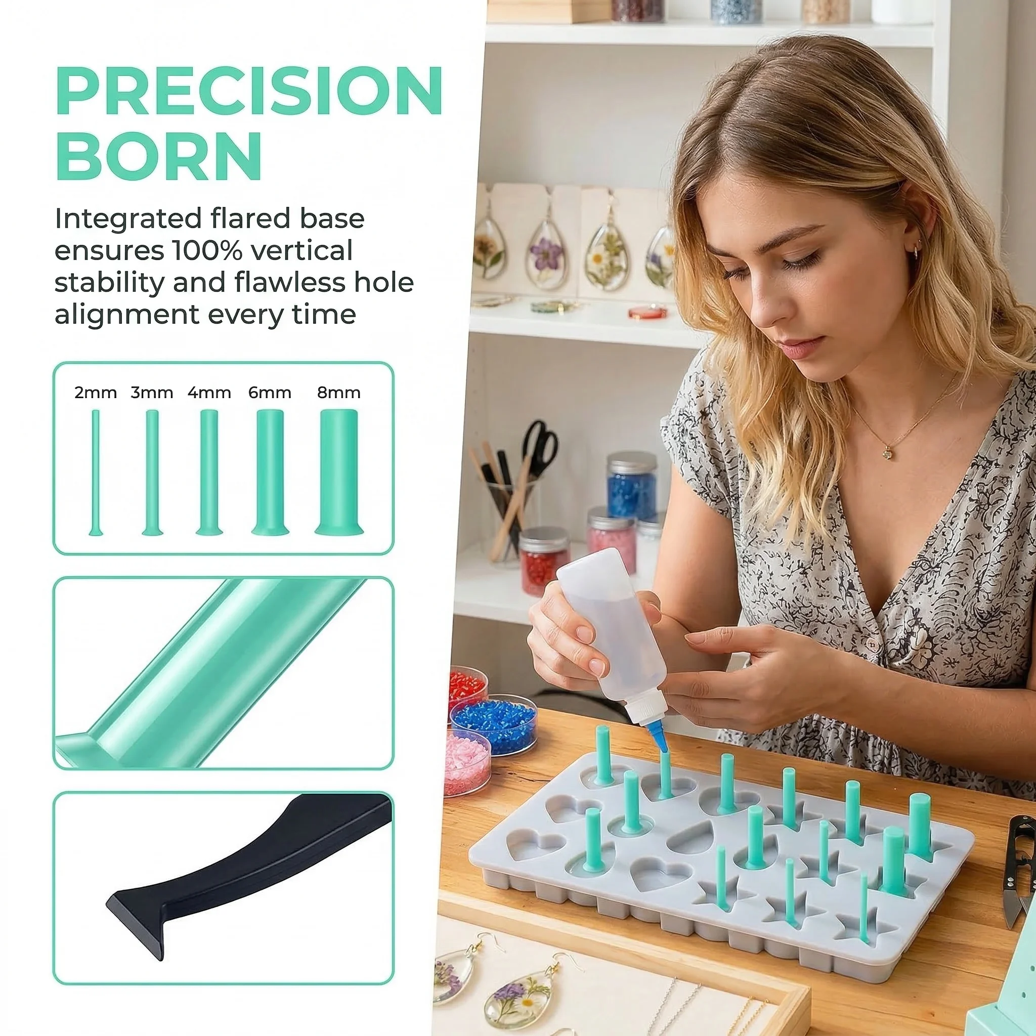 35pcs Resin Hole Opener Kit 2- - Silicone Epoxy Resin Molds Set review and price