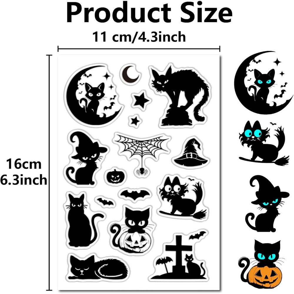 Halloween Black Cats Clear Rub - Clear Silicone Stamps For Card Making review and price