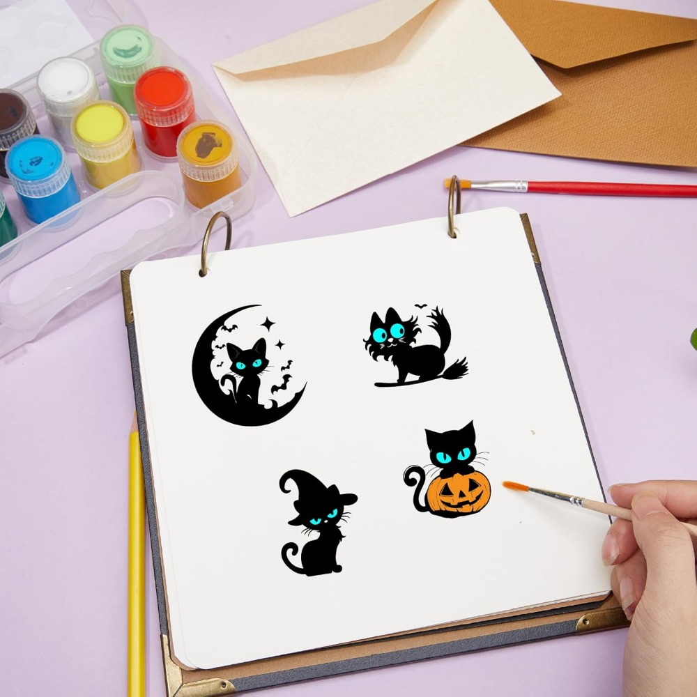 Halloween Black Cats Clear Rub - Clear Silicone Stamps For Card Making review and price