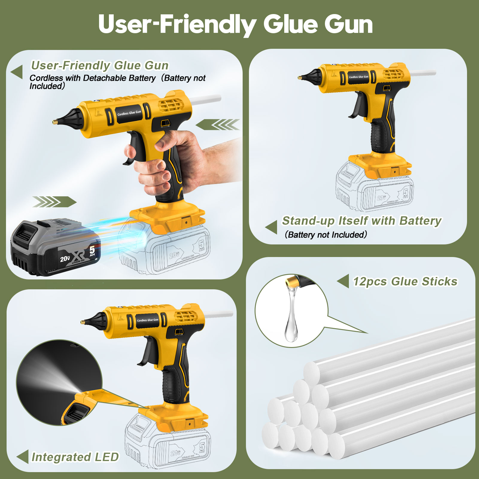 100W Cordless Hot Glue Gun for - Hot Melt Glue Gun Cordless review and price
