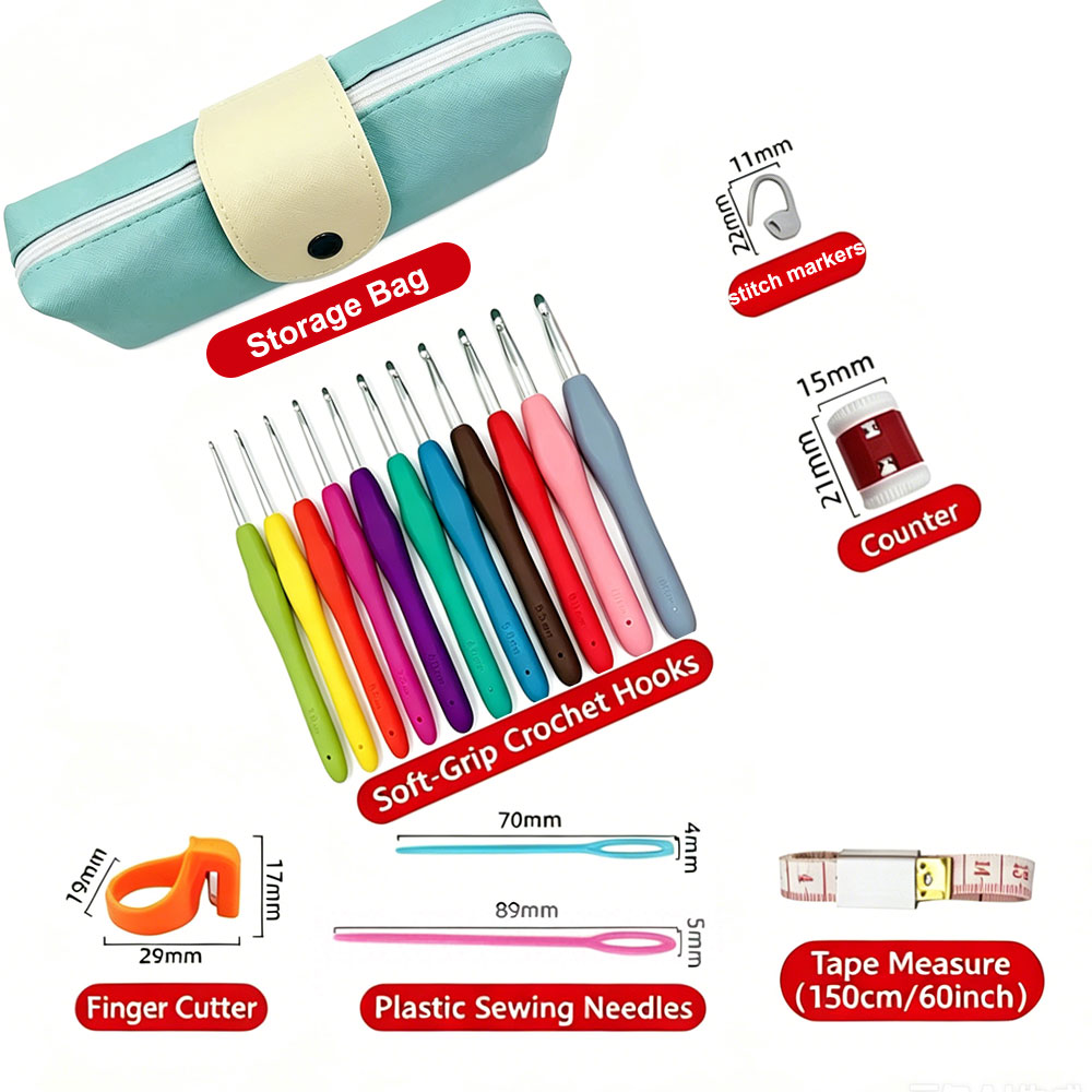 37pcs Crochet Hooks Kits with  - Sewing review and price