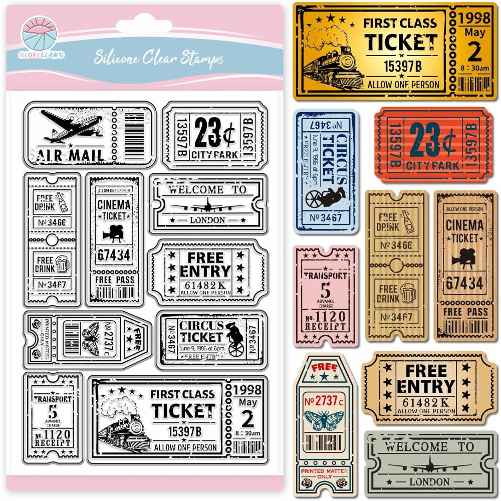 Vintage Ticket Clear Stamp for - Clear Silicone Stamps For Card Making review and price