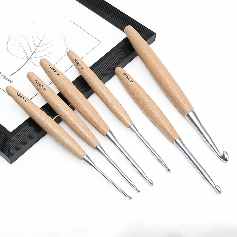 1/11pcs Wooden Handle Crochet  - Wooden Crochet Hooks Ergonomic Handle review and price